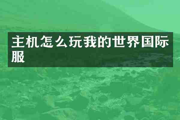 主机怎么玩我的世界国际服