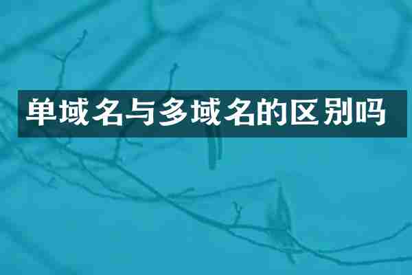 单域名与多域名的区别吗