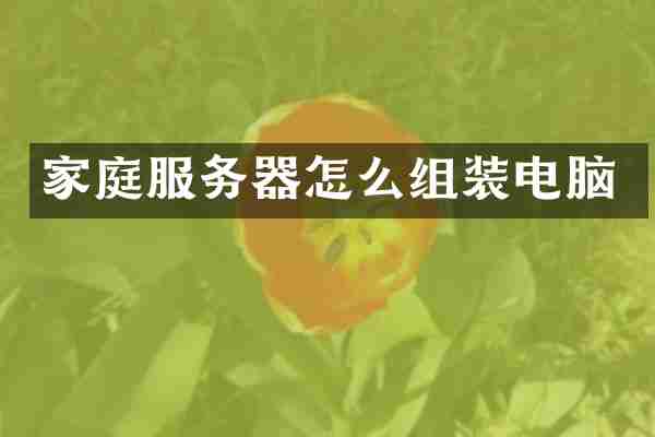 家庭服务器怎么组装电脑
