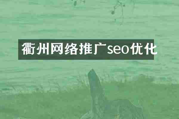 衢州网络推广seo优化