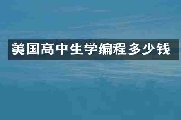 美国高中生学编程多少钱