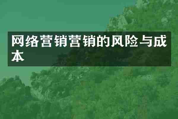 网络营销营销的风险与成本