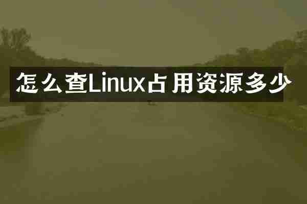 怎么查Linux占用资源多少