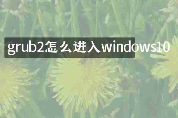 grub2怎么进入windows10