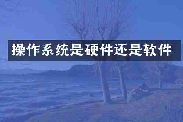 操作系统是硬件还是软件