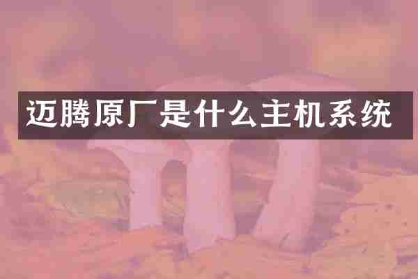迈腾原厂是什么主机系统