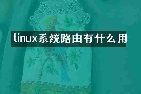 linux系统路由有什么用