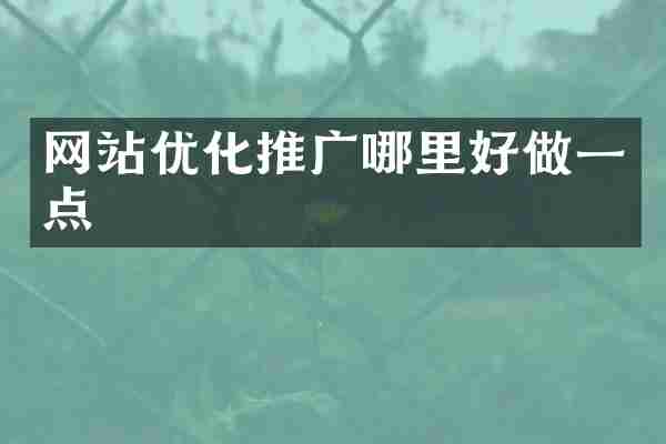 网站优化推广哪里好做一点