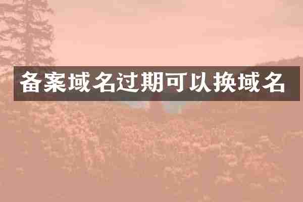 备案域名过期可以换域名