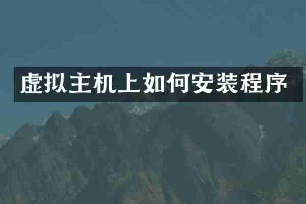 虚拟主机上如何安装程序