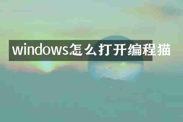 windows怎么打开编程猫