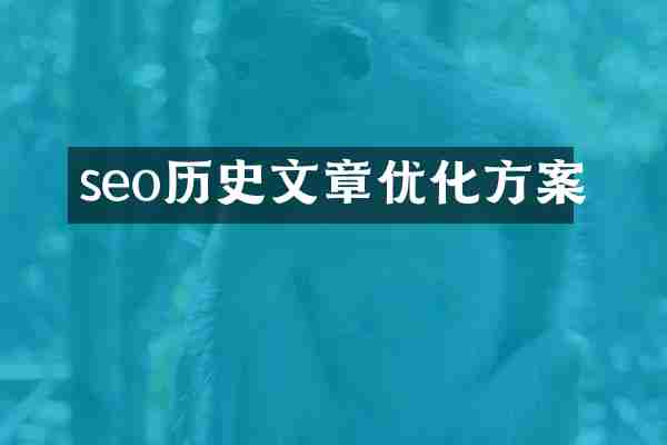 seo历史文章优化方案