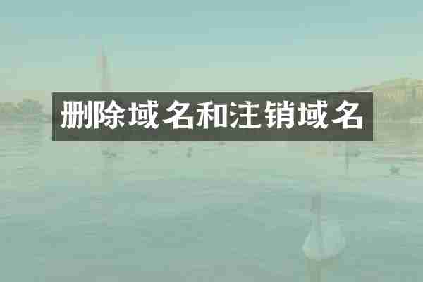 删除域名和注销域名