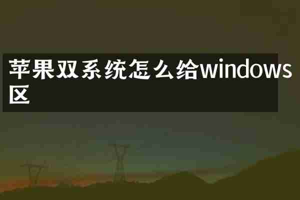苹果双系统怎么给windows分区