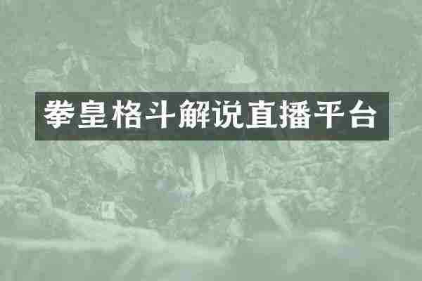 拳皇格斗解说直播平台
