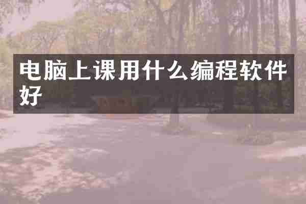 电脑上课用什么编程软件好