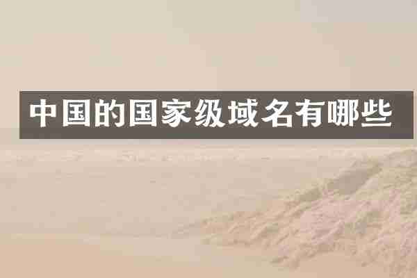 中国的国家级域名有哪些