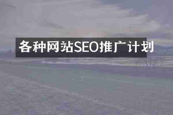 各种网站SEO推广计划
