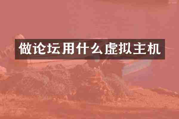 做论坛用什么虚拟主机