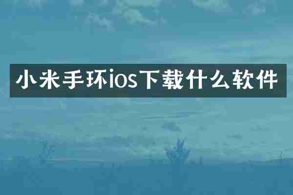 小米手环ios下载什么软件