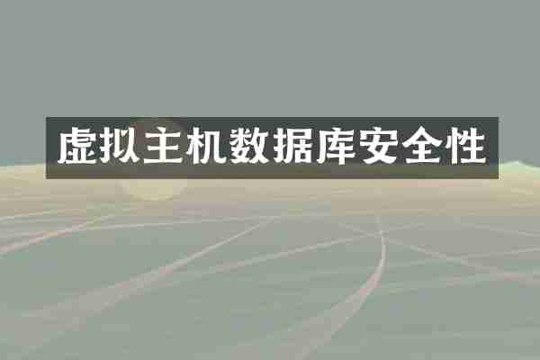 虚拟主机数据库安全性
