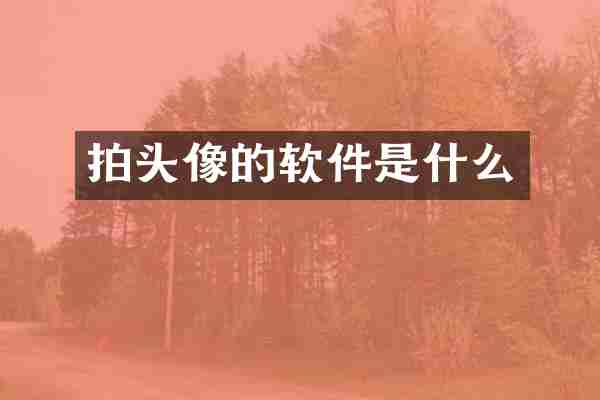 拍头像的软件是什么