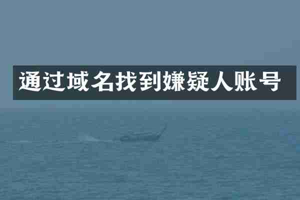 通过域名找到嫌疑人账号