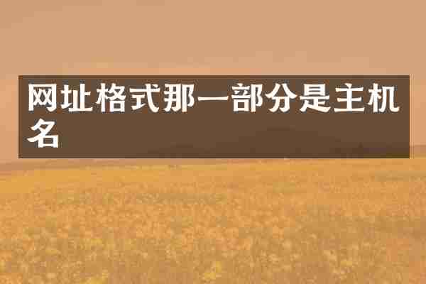 网址格式那一部分是主机名