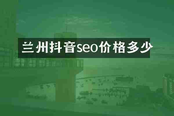 兰州抖音seo价格多少