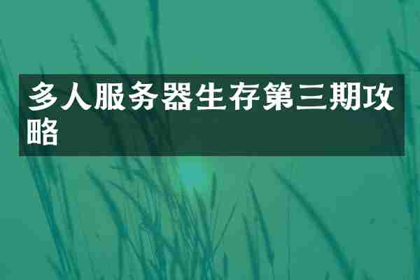 多人服务器生存第三期攻略