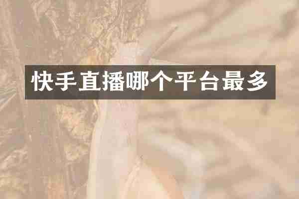 快手直播哪个平台最多