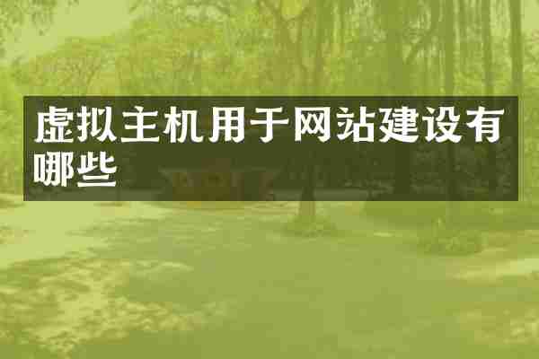 虚拟主机用于网站建设有哪些