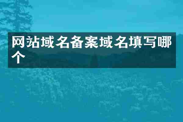 网站域名备案域名填写哪个