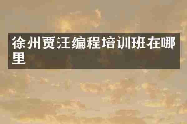 徐州贾汪编程培训班在哪里