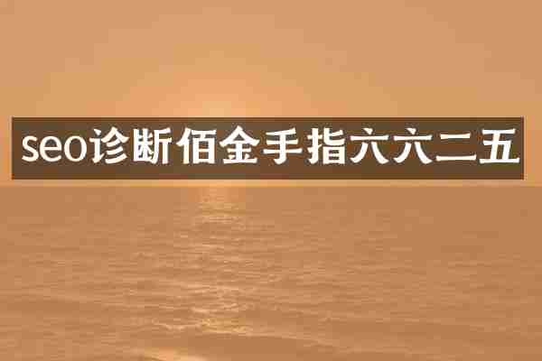 seo诊断佰金手指六六二五