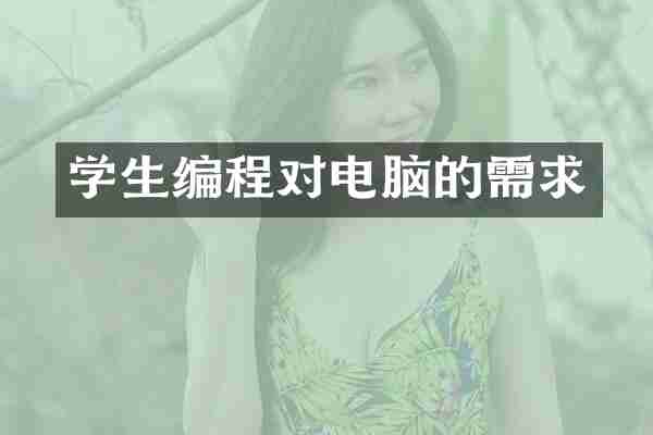 学生编程对电脑的需求