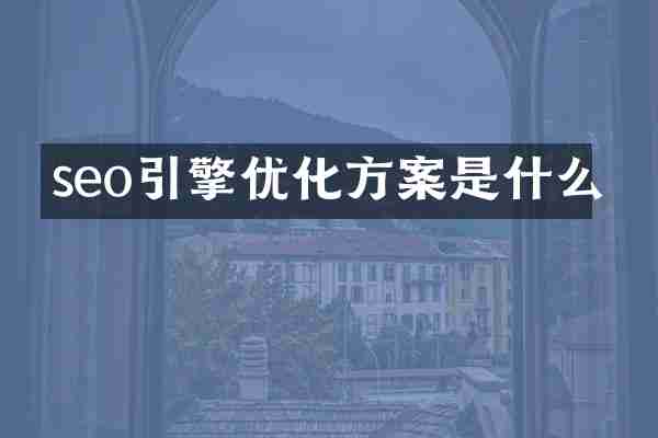 seo引擎优化方案是什么