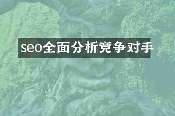 seo全面分析竞争对手