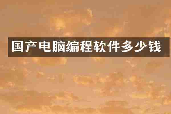 国产电脑编程软件多少钱