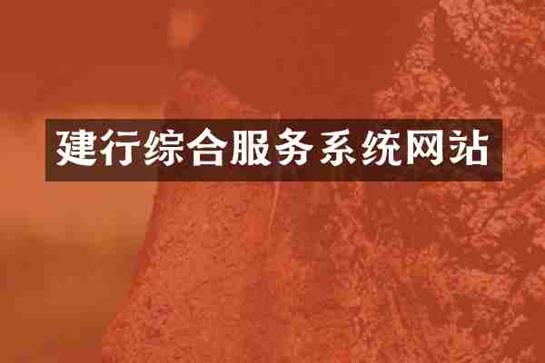 建行综合服务系统网站