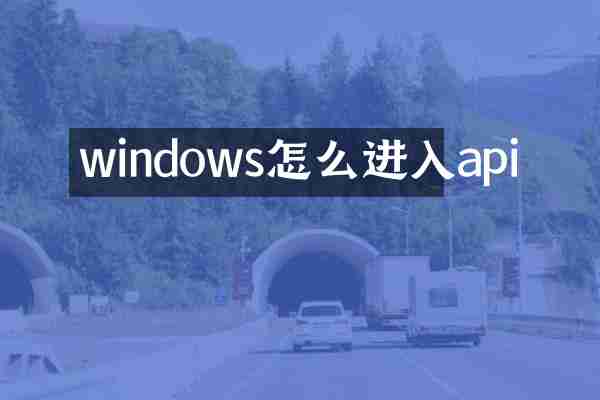 windows怎么进入api