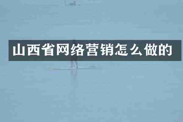 山西省网络营销怎么做的