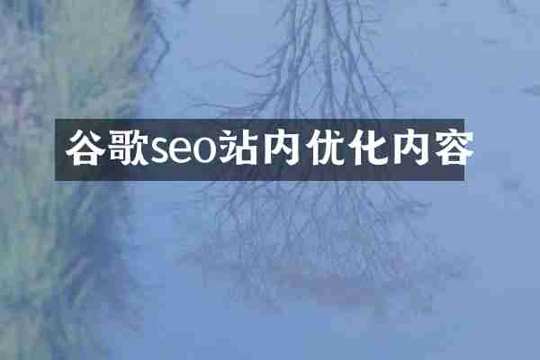 谷歌seo站内优化内容