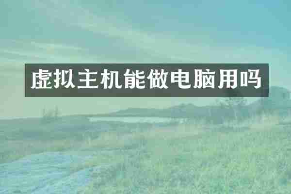 虚拟主机能做电脑用吗
