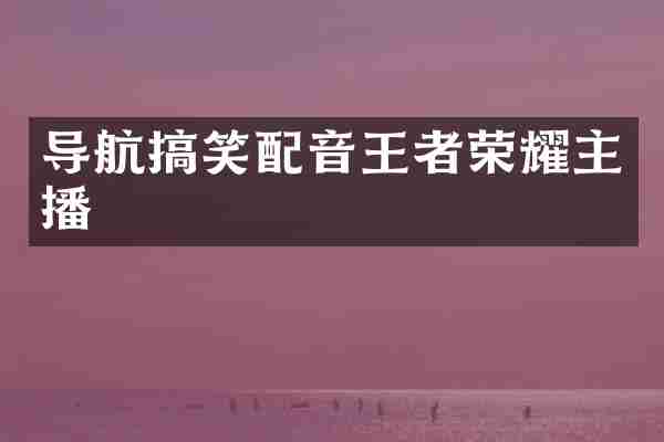 导航搞笑配音王者荣耀主播