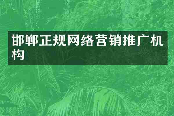 邯郸正规网络营销推广机构