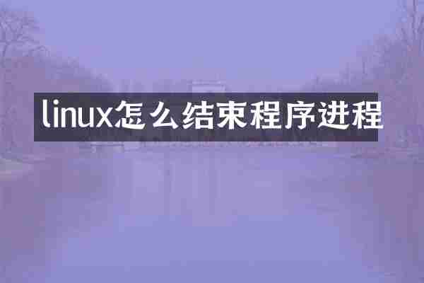 linux怎么结束程序进程