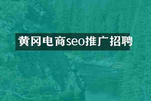 黄冈电商seo推广招聘