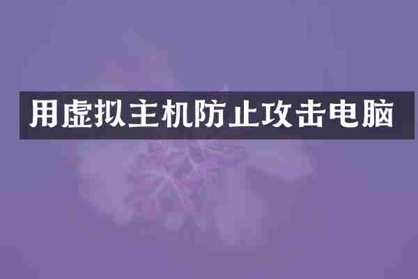 用虚拟主机防止攻击电脑