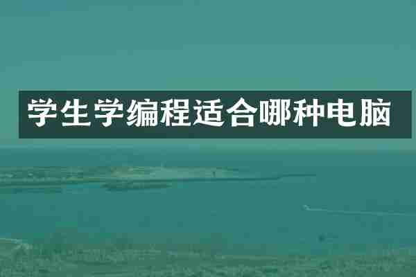 学生学编程适合哪种电脑